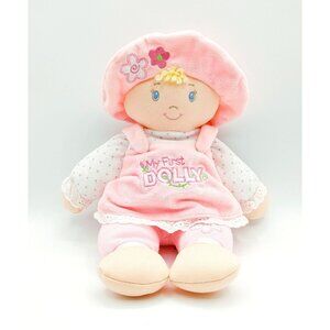 Baby Gund My First Dolly Plush 13" Pink White Blonde Hair Stuffed Doll #6047446